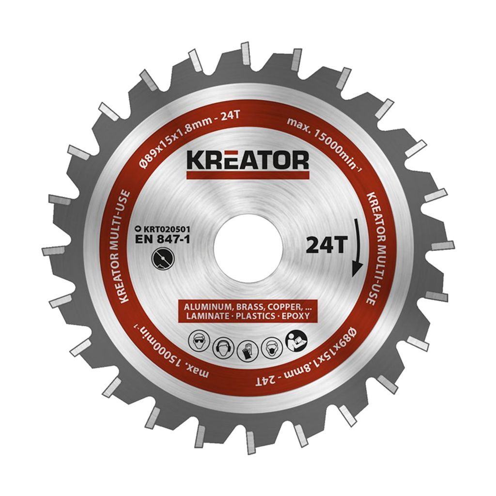 Kreissägeblatt 89 x 15 x 1,8 mm für Metall Holz PVC inkl. Reduzierring