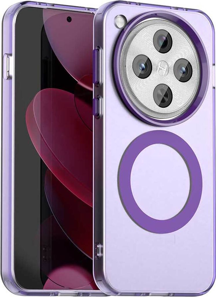 Magnetisch Hülle für Oppo Find X8 Pro 5G, Schlank Durchscheinend Matt Stoßfest Handyhülle Lila