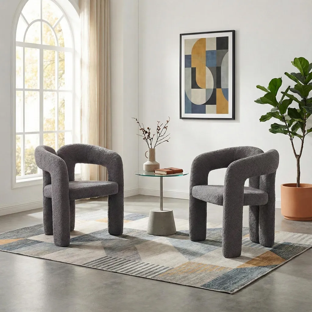 Chaise de salle à manger lot de 2 pour table de séjour moderne grise