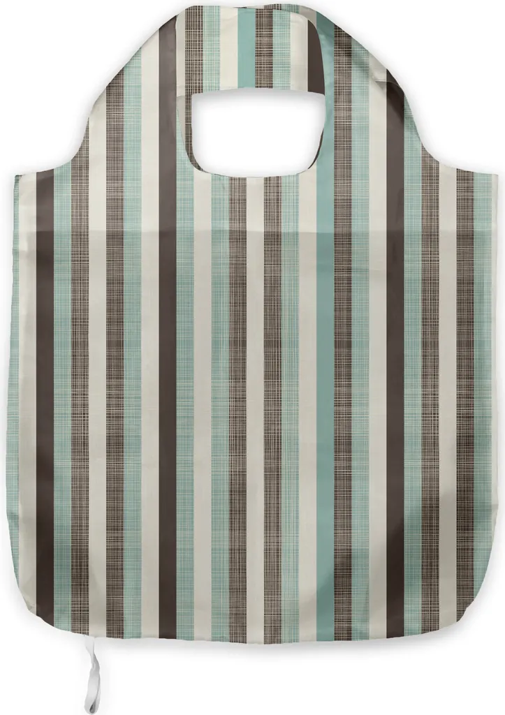 Shopping Bag Tessuto ABAKUHAUS Righe Retrò Marrone Verde | Eco-Chic