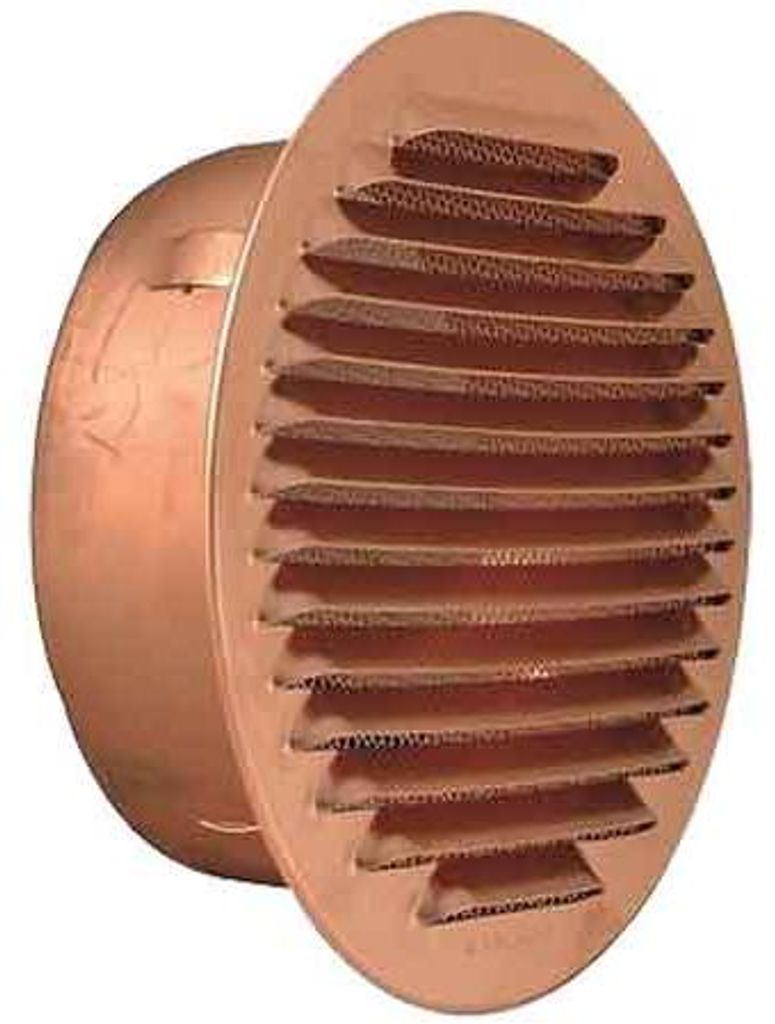 Ronde ventilatiegrill van koper, diameter 120 mm Productafbeelding 