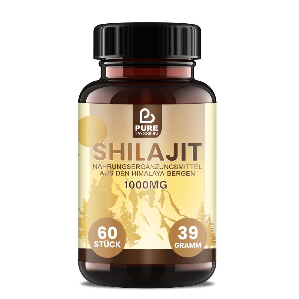 Pure Passion Mumijo Shilajit 1000mg hochdosiert – das schwarze Gold des Himalaya – Energiebooster – Stärkung des Immunsystems - Muskelaufbau