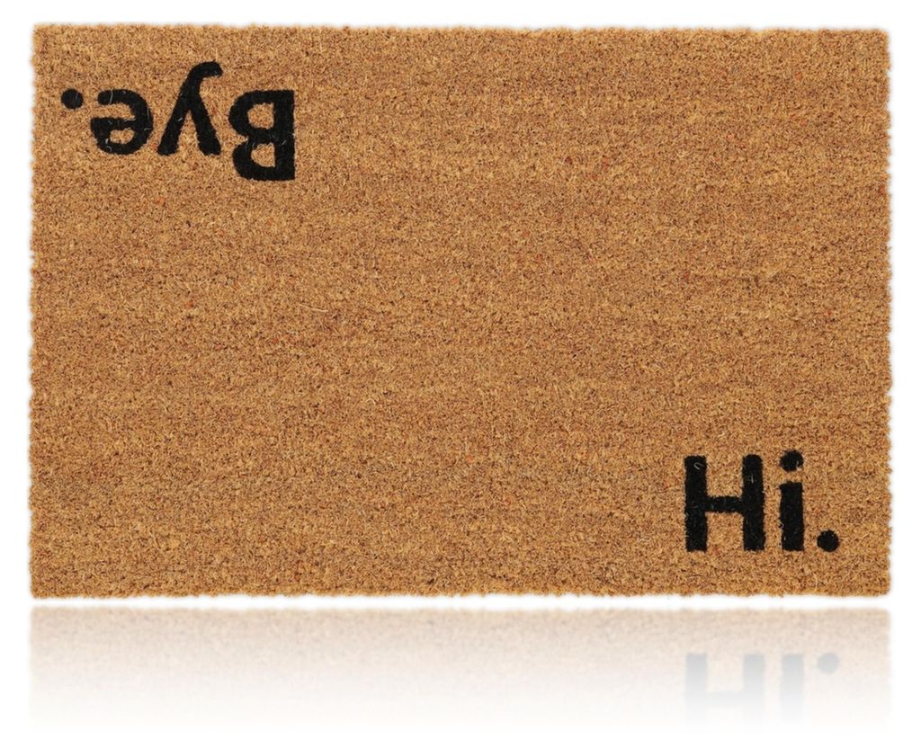 Relaxdays Fußmatte Kokos 60x40cm, Türvorleger Spruch, Produktbild  KI-generiertes Bild