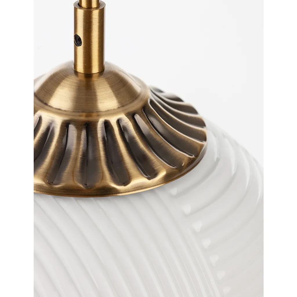 Lampada Sospensione Athena Nova Luce Vetro Grigio Fumo 25cm Nero