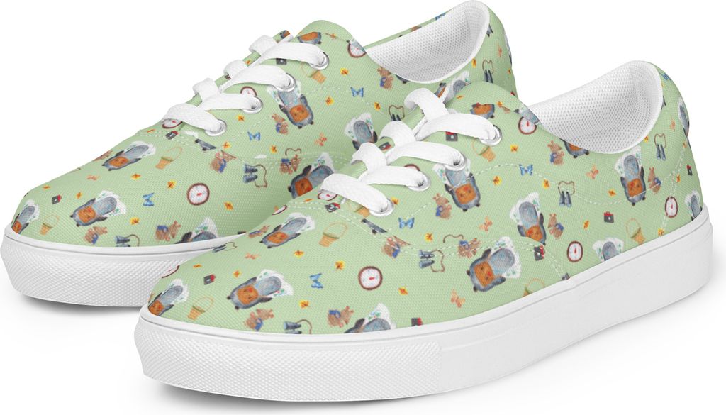 Mr. & Mrs. Panda Sneaker Damen Pinguin & Maus Wanderer Größe 43 - Grün - Geschenk, Sportschuhe, Halbschuhe, Ausflug, Wandern, Damenschuhe, Turns...