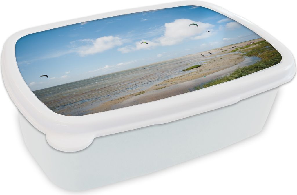 KitchenYeah Lunchbox Brotzeit Brotdose 17x11 cm Menschen beim Kitesurfen auf Terschelling Kinder Brotzeitdose - Lunch Box - Kinder - Sandwich-Box...