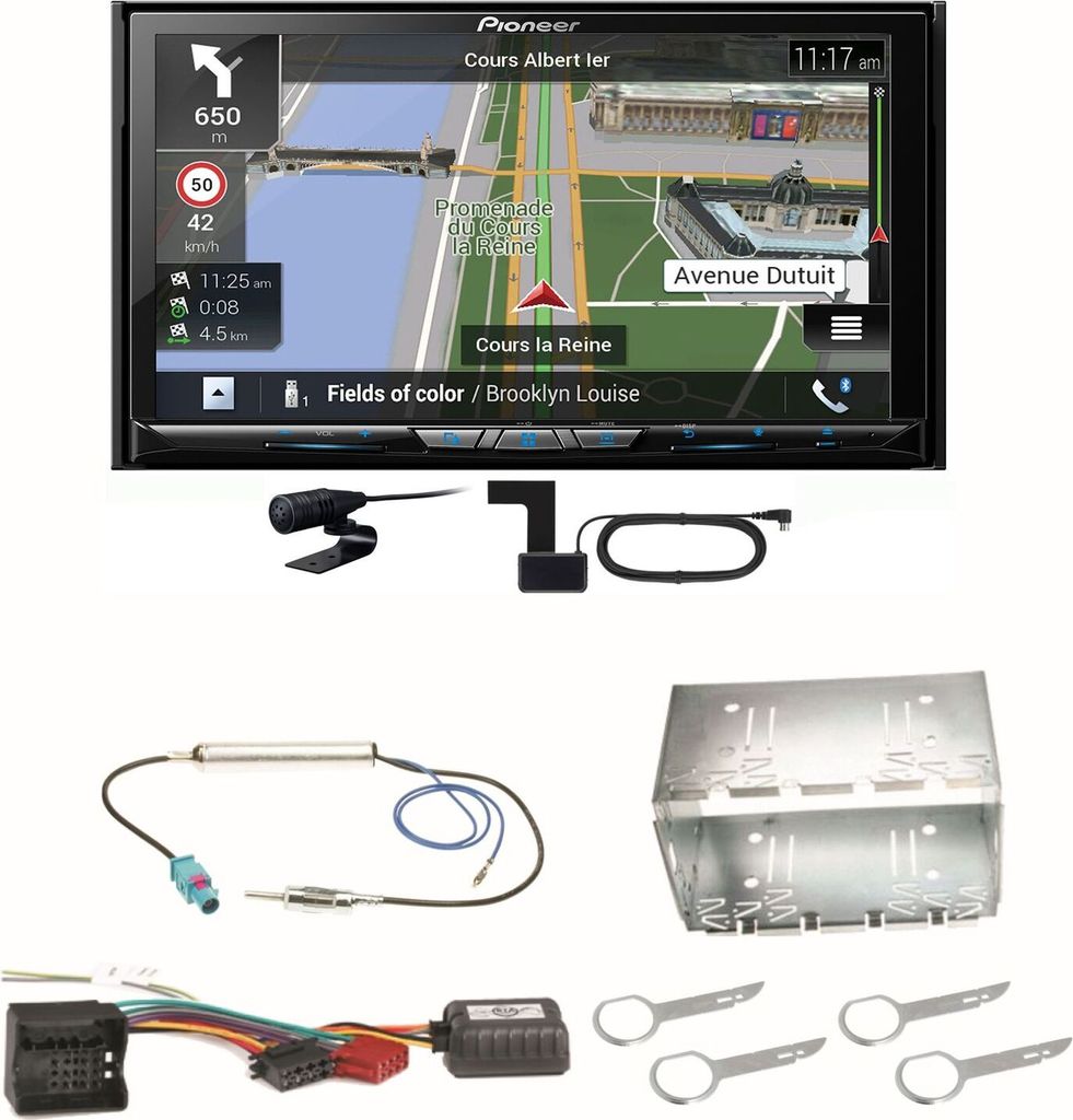 Pioneer AVIC-Z830DAB Navigation Bluetooth CD USB MP3 Einbauset für Fox Polo 9N3