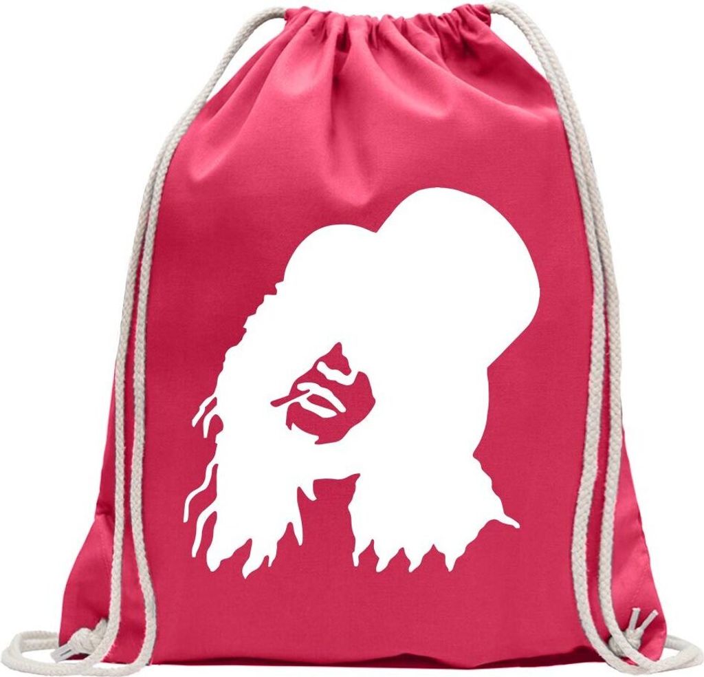 Kiwistar - Turnbeutel - pink - Rockmusiker Rockband - Fun Rucksack Sport Beutel Gymsack Baumwolle mit Ziehgurt