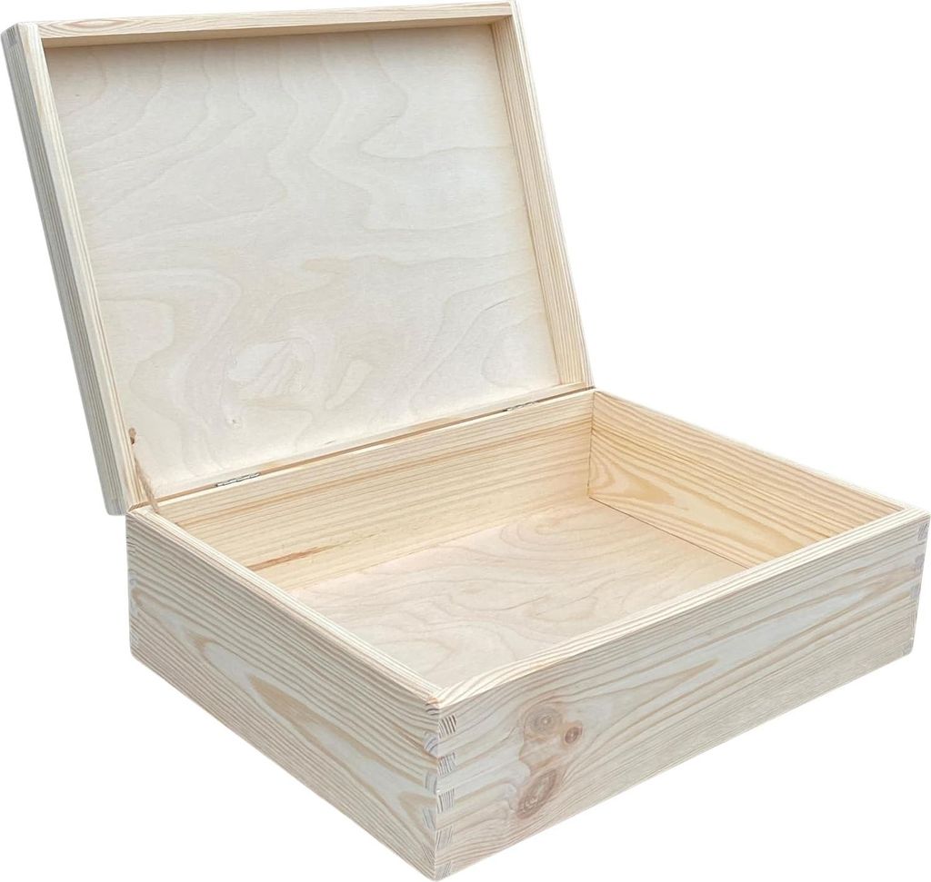 Holzkiste mit Deckel - multifunktional - 1 Stück - Kiefernholz - 30 x 20 x 13 cm