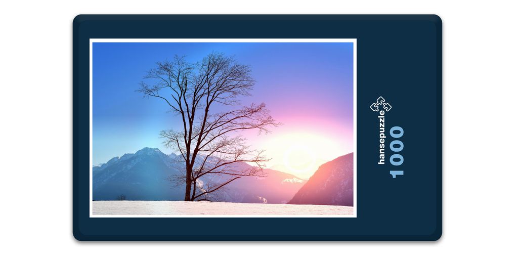 hansepuzzle 15774 - Sonne im Schnee Puzzle, 1000 Teile, Natur, 60,0 x 46,0cm mit hochwertiger Aufbewahrung, Kartonbox & Beutel