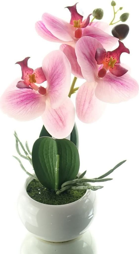 GASPER Orchidee Lila im runden Topf 23 cm - Kunstblumen Produktbild 