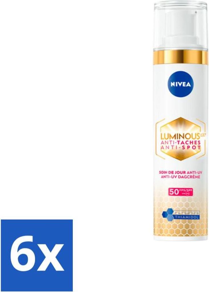 NIVEA - Cellular LUMINOUS 630 Tagescreme - Anti-Spot Gesichtscreme - LSF 50 - Für jeden Hauttyp - Gegen Pigmentflecken - 40 ml - Vorteilspack - 6 ...