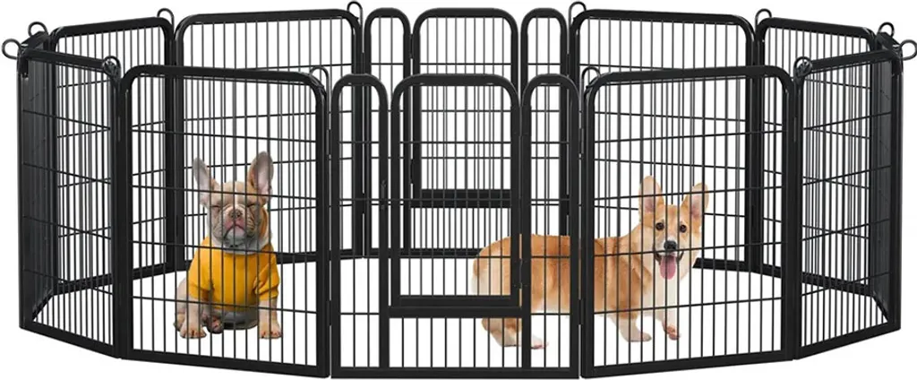 Box da Esterno 614023 Nero Pieghevole Altezza 80 cm | Recinto per Cani - 10