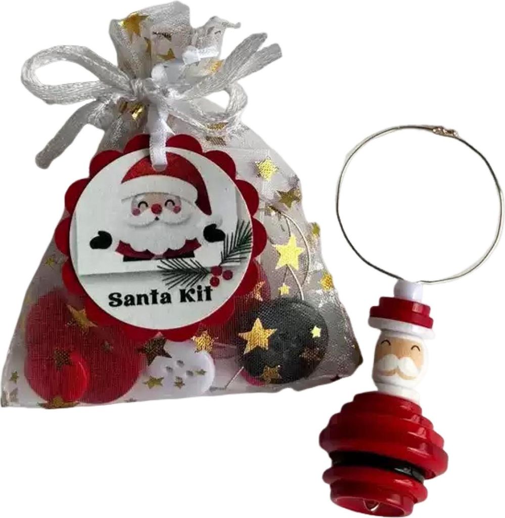 DIY-Weihnachtsschmuck-Set aus Knöpfen: Stapelbare Knopf-Bastelsets für Weihnachtsbaum/Weihnachtsmann/Schneemann/Engel zum Aufhängen