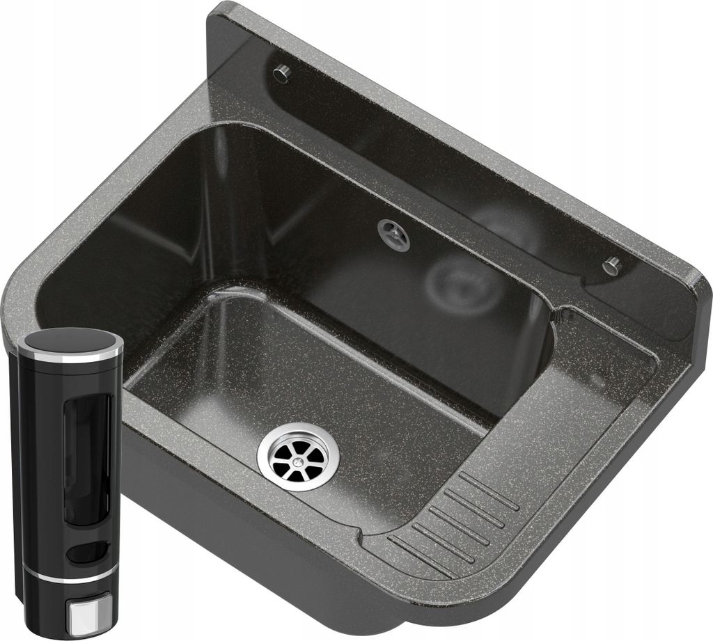 Granitan - Lavatoio - Lavandino 6,5x21,5 cm - Lavello nero Immagine del prodotto 