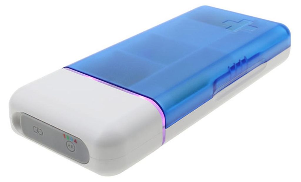 Tragbare Mini-Pillendose mit Timer-Erinnerung, 6 Fächer, intelligenter Pillenspender mit Timer-Alarm