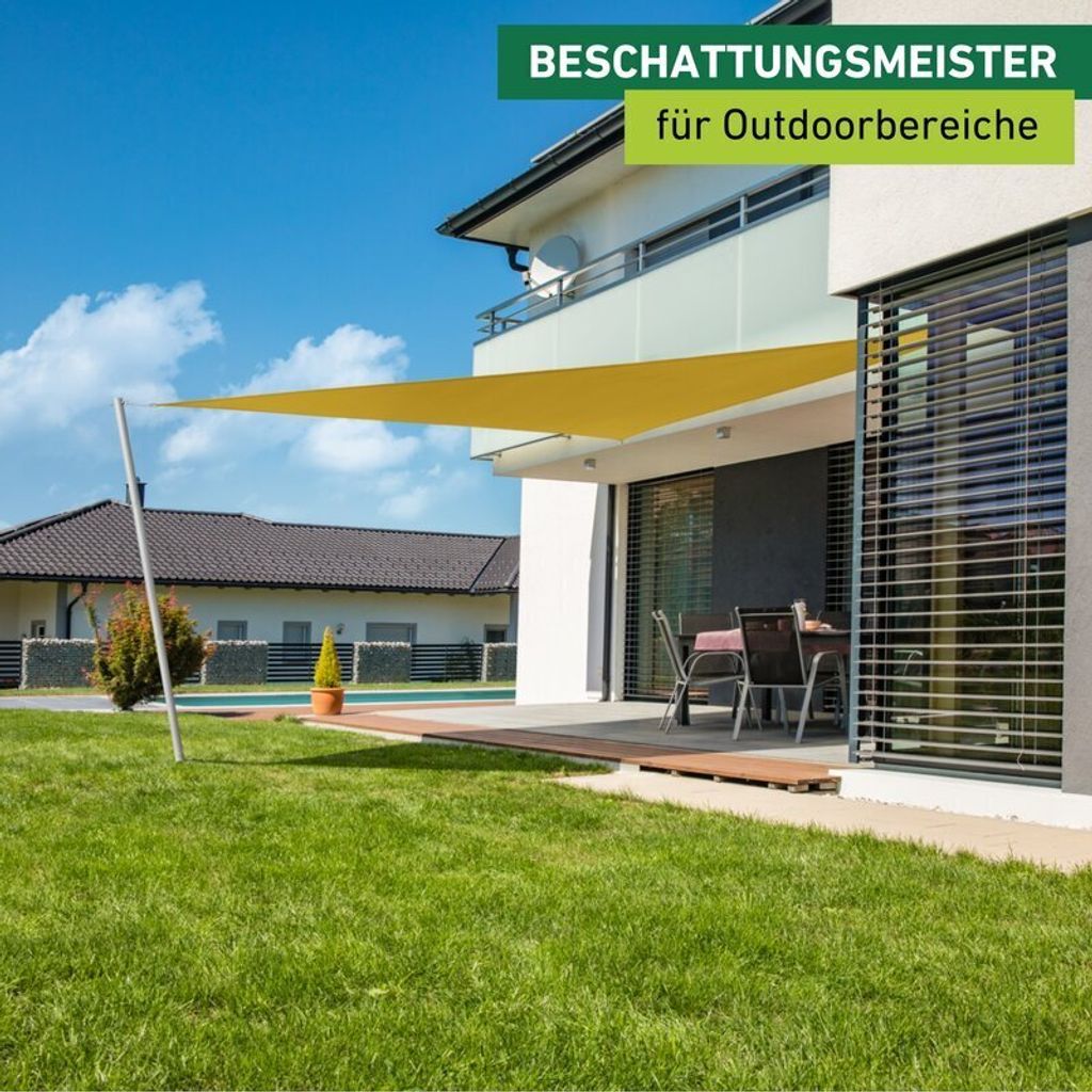 Sonnensegel Dreieck, 5x5x5m, gelb, wasserabweisend