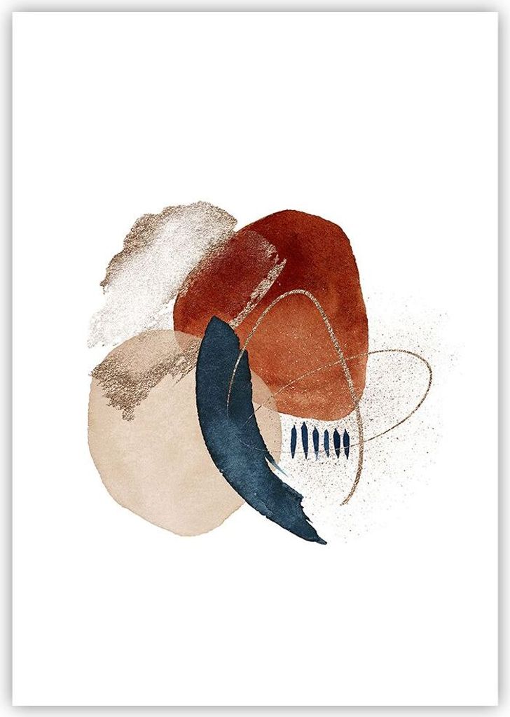 Poster - Poster ohne Rahmen - Abstraktion Flecken Modern - 70x100 cm - Wand Bild - Wanddeko - Wandbilder - Kunstposter - Wandposter - Bilder - Kuns...