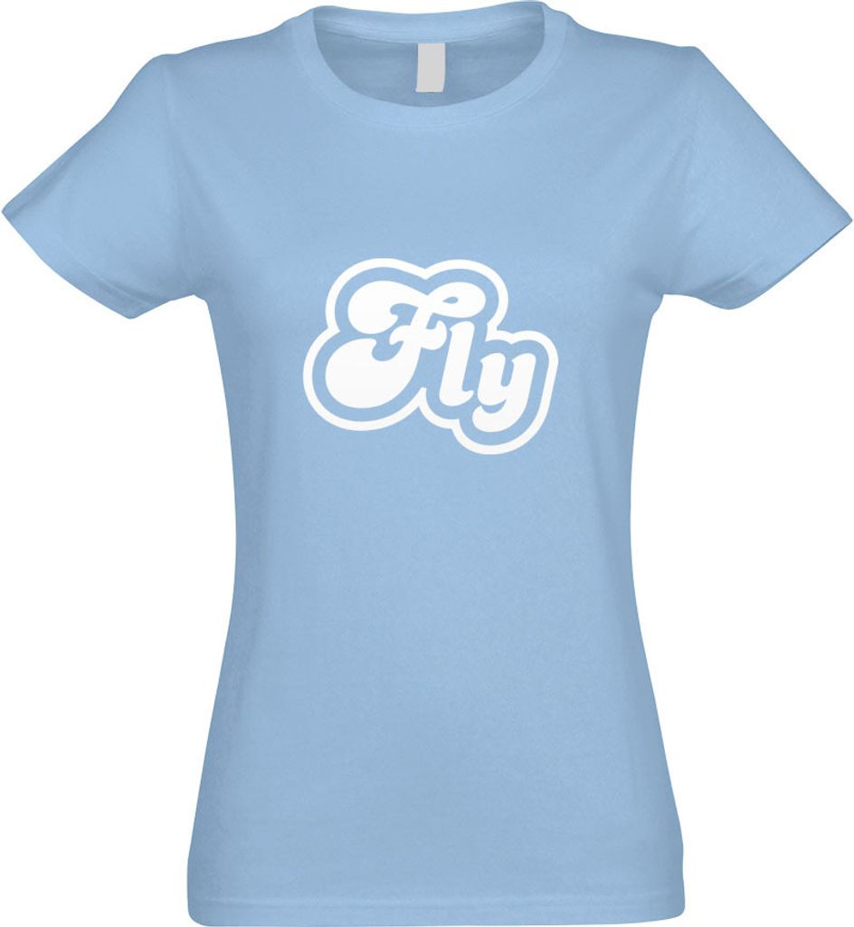 Kiwistar - T-Shirt tailliert - Damen - himmelblau - Fly Sein - mit Motiv Bedruckt - Funshirt Design - Sport - Freizeit - Damen - XXL