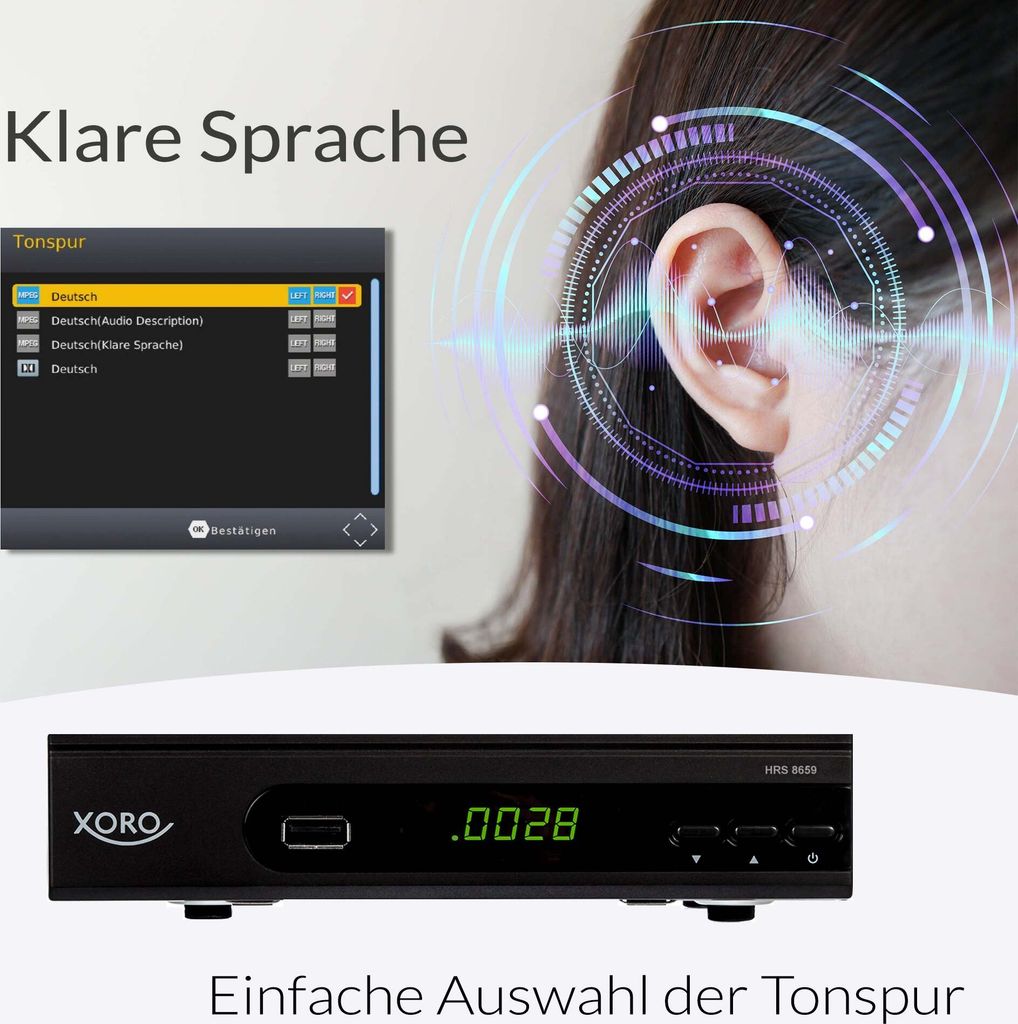 Xoro HRS 8659 digitaler Satelliten-Receiver mit LAN Produktbild 9