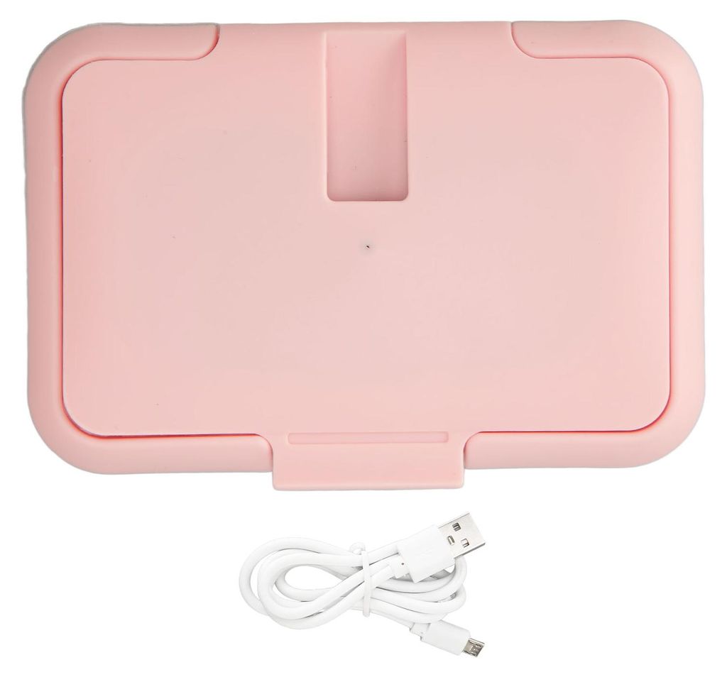 Baby-Feuchttuchwärmer, konstante Temperatur, gleichmäßige Erwärmung, tragbarer USB-Feuchttuchwärmer, rosa