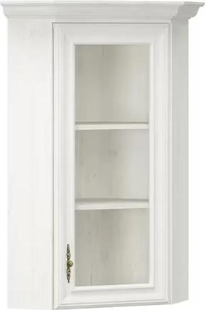 Meuble de rangement d'angle Irys style scandinave bois et blanc pur