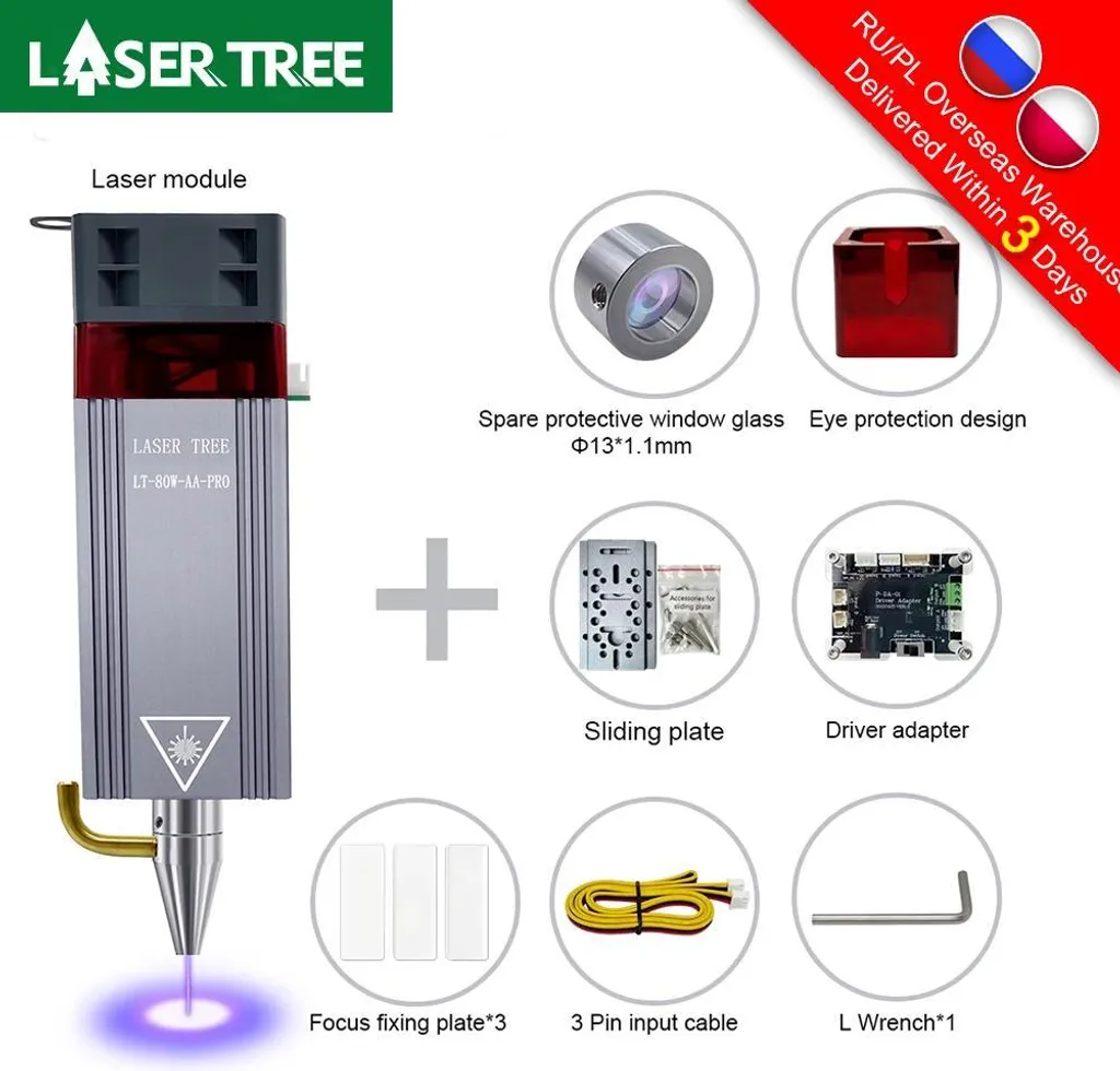 Module de découpe laser haute précision 10W AA-PRO-KIT 12V universel