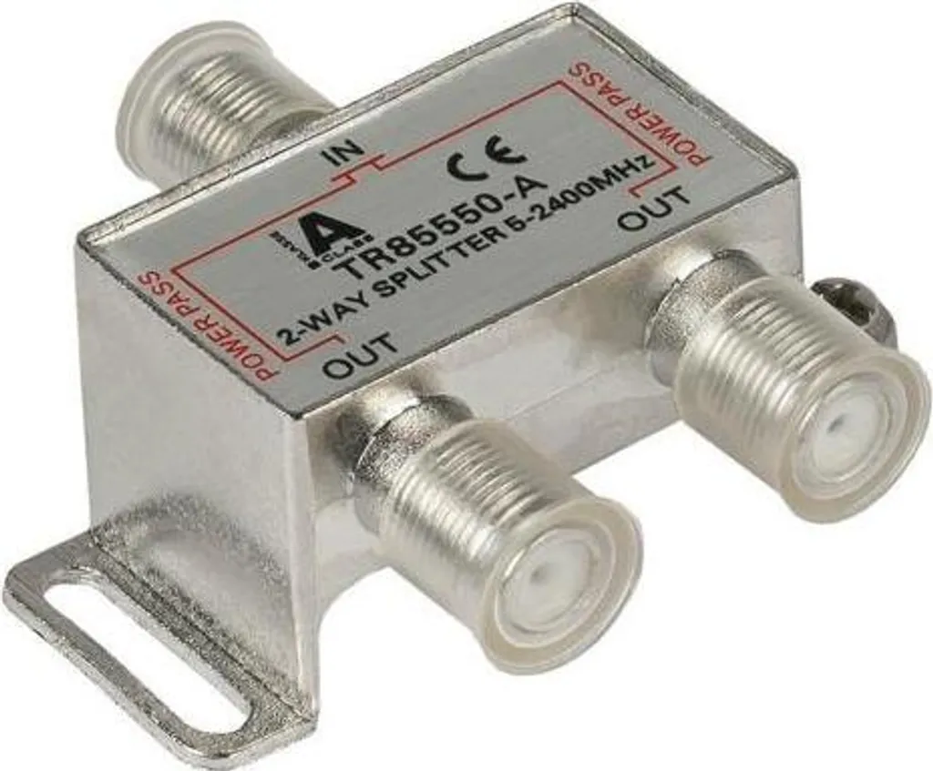 Répartiteur SAT Base 2 Voies 5-2250 MHz avec Connecteurs F Intégrés