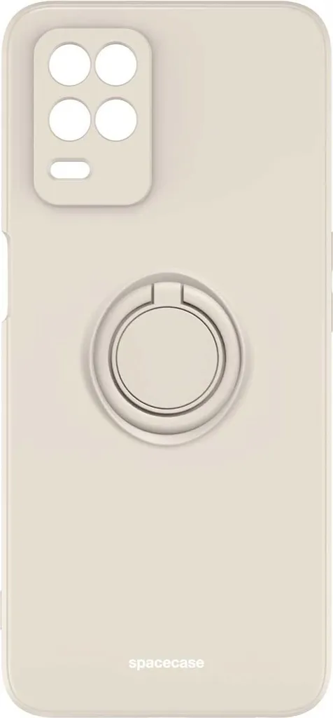 Custodia Silicone SPACECASE per Realme 8 5G Beige con Anello Supporto - 5