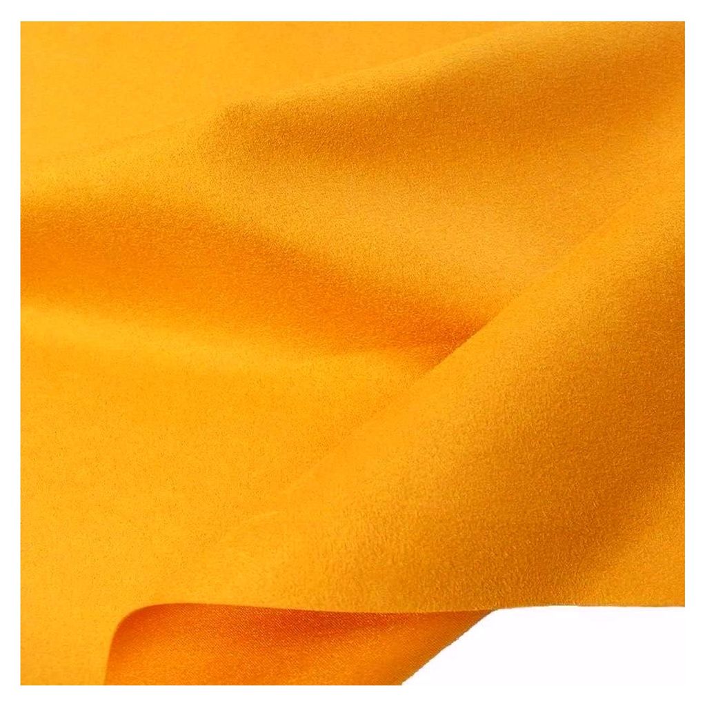 weiches Wildleder als Polsterstoff Meterware | abriebfester Mikrofaser Bezugstoff für Möbel, Polstern, Basteln und Dekorieren | 150 cm breit (Gelb)