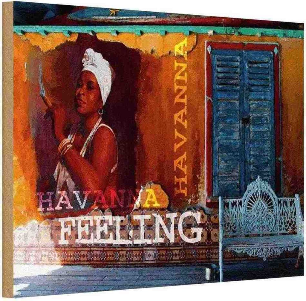 vianmo Holzschild 20x30 cm Havanna Feeling Frau mit Zigarre Männer Frauen