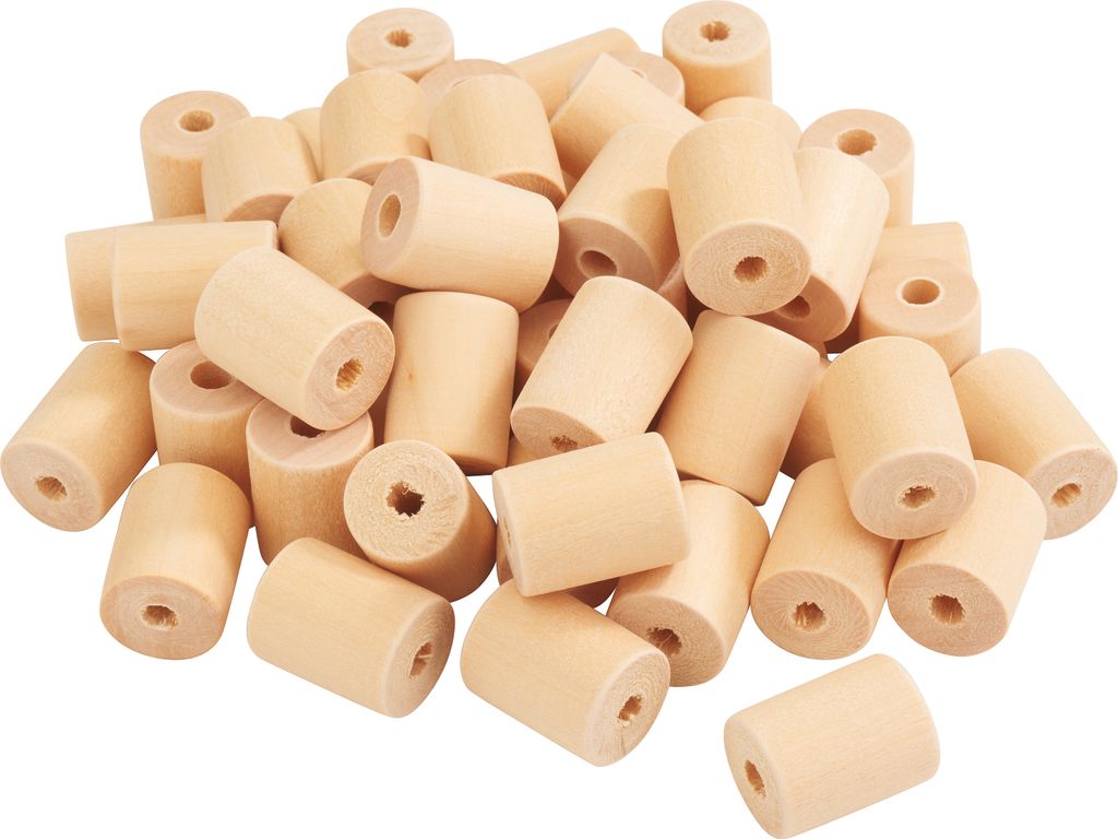 VBS XXL Holzperlen Rolle 50 Stück 1.5 cm Durchmesser Basteln Schmuck DIY