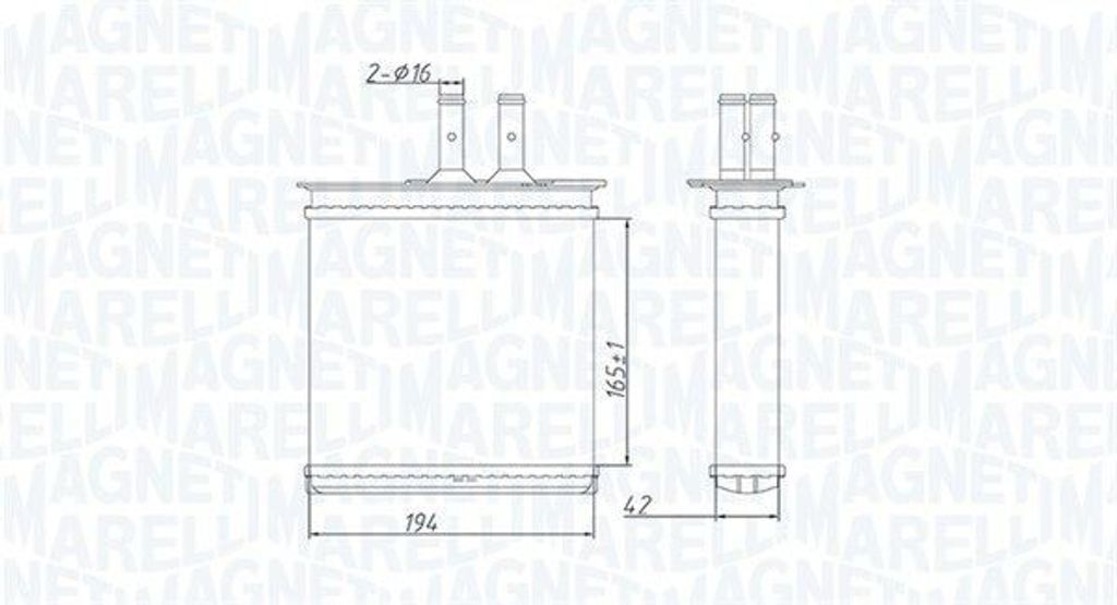 MAGNETI MARELLI 350218493000 Wärmetauscher Innenraumheizung Kühler für FIAT BARCHETTA (183) PUNTO (176) PUNTO Cabriolet (176C) für LANCIA Y (840A)
