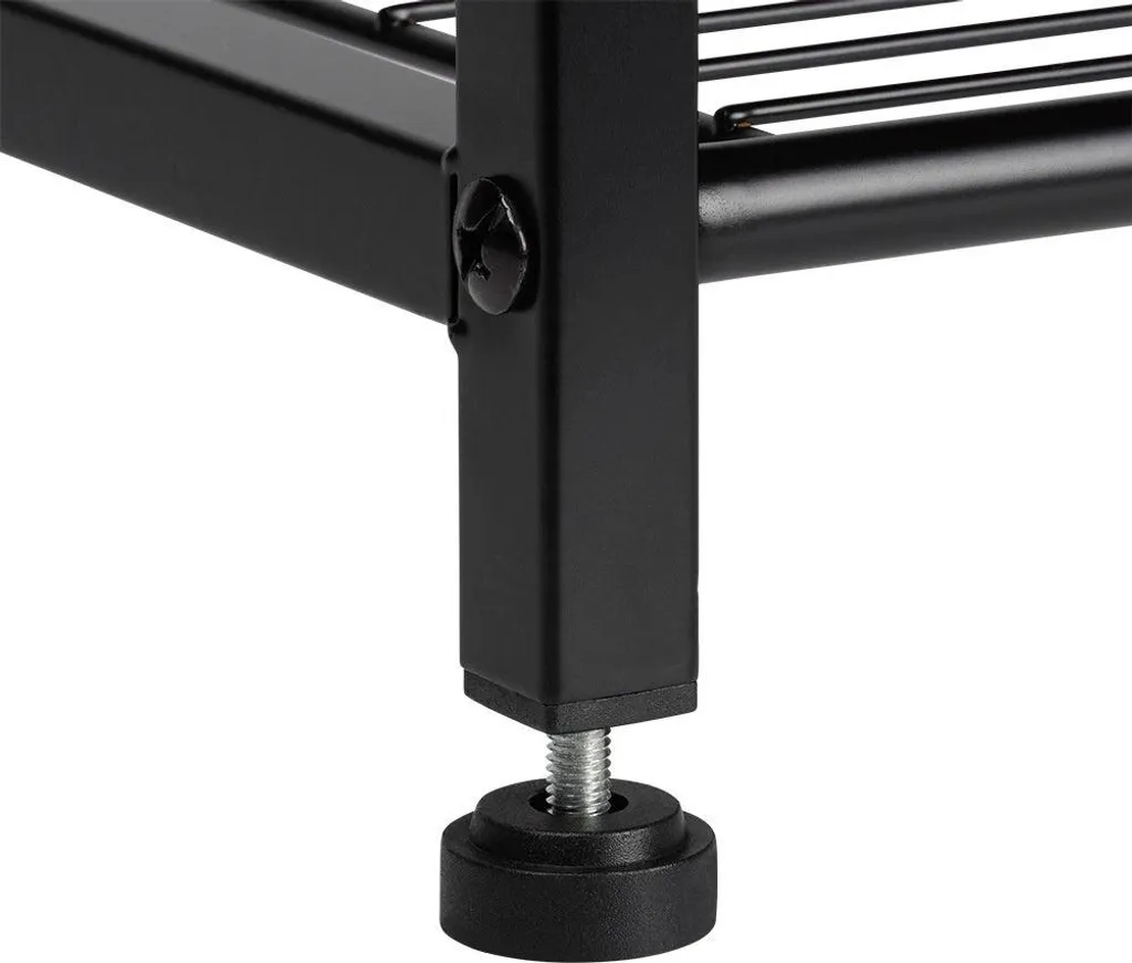 Étagère chaussures métal 4 niveaux noir : robuste, compacte et stable - 5
