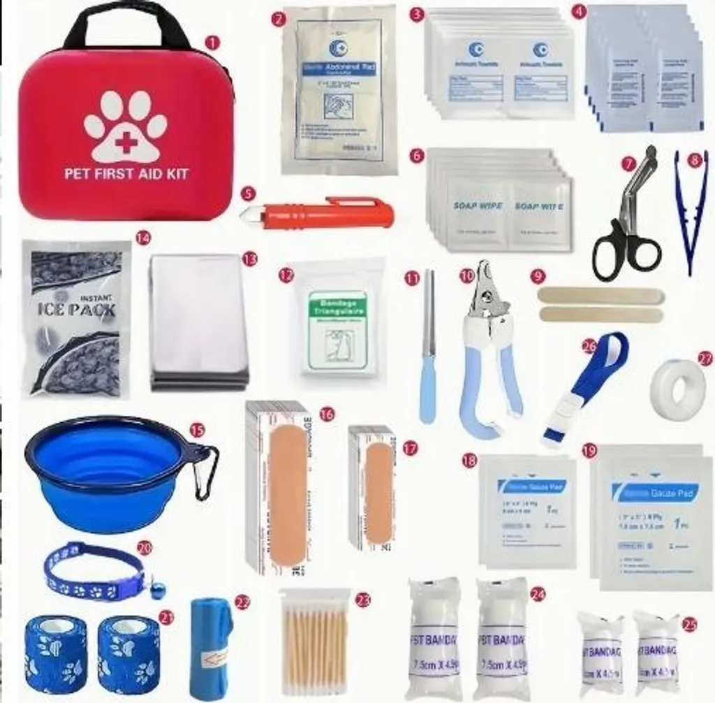 Kit Emergenza Animali Domestici: 90 Pezzi Certificati per Cane e Gatto