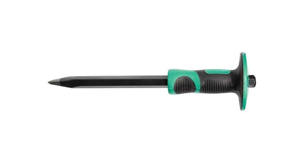 Spitzmeißel L.300mm Stahlstärke 18mm m.Handschutz Produktbild 
