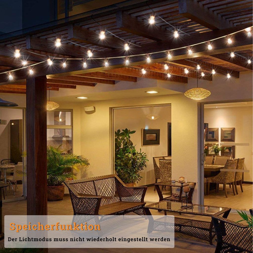 LZQ LED Lichterkette 30M 240 LED Kristall Kugeln Warmweiß Produktbild 7