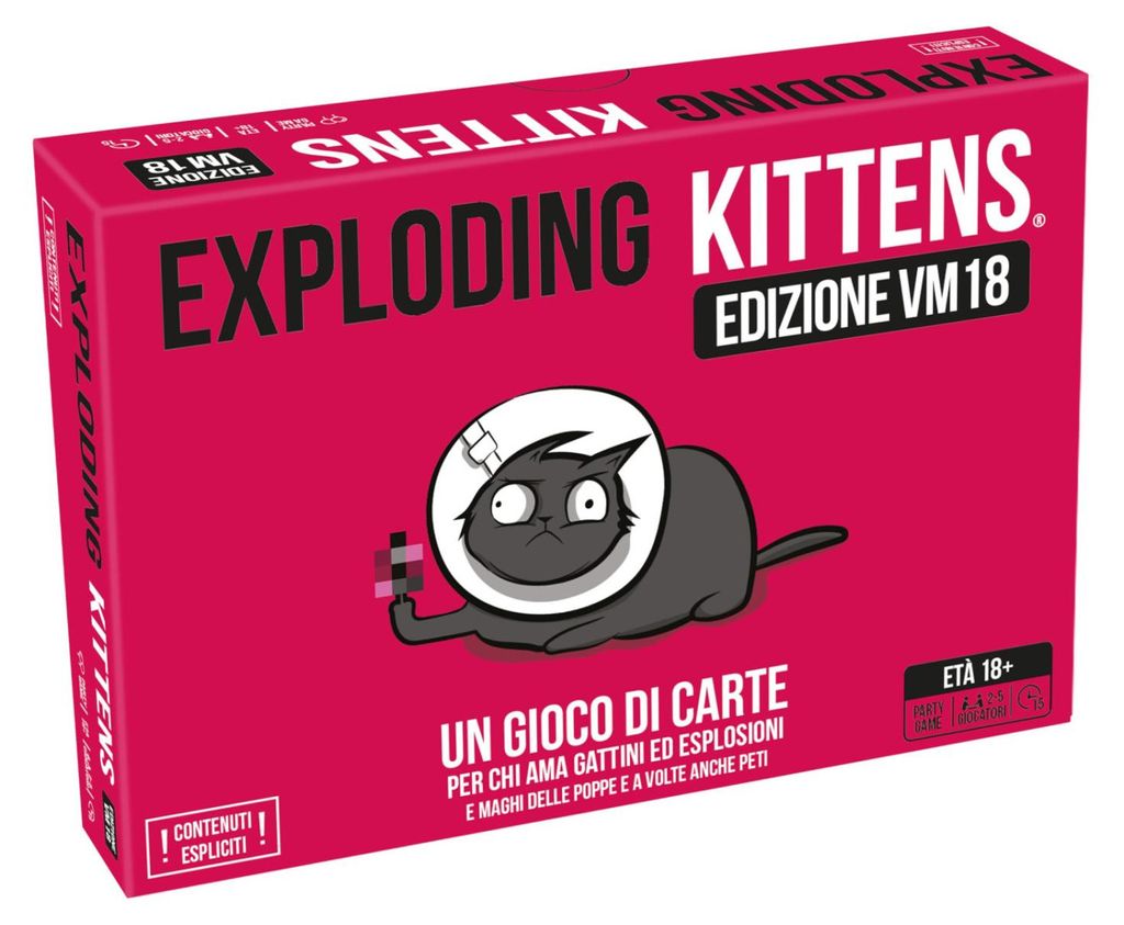 Asmodee Exploding Kittens VM18 - Pink Edition - Kartenspiel für Erwachsene - 2-5 Spieler - Italienische Edition