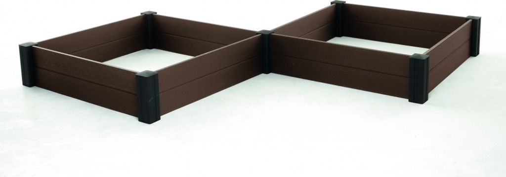 Hochbeet KETER Vista Modular double 2x 121,5 x 121,5 x 27 cm Kunststoff braun