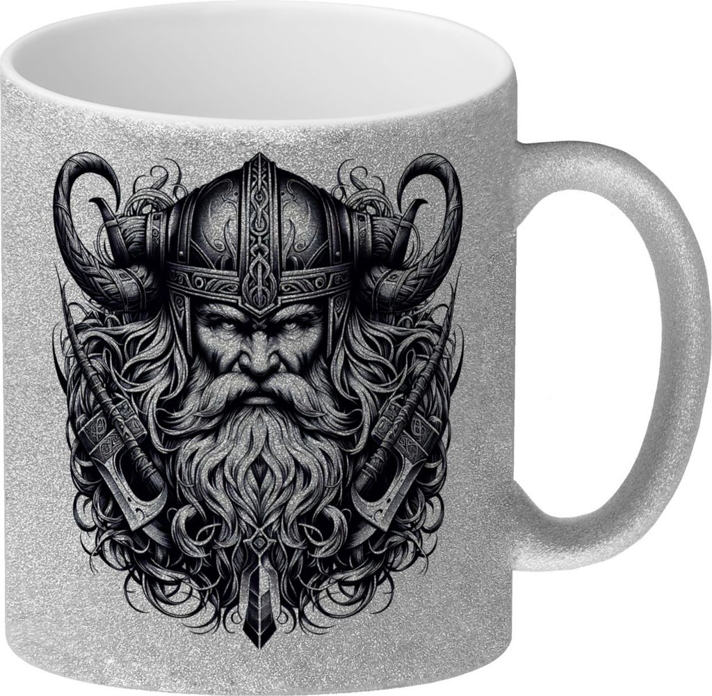 Wikingergott Odin Glitzer-Kaffeebecher