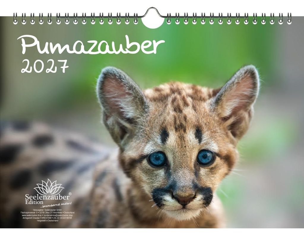 Pumazauber DIN A4 Kalender für 2027 Puma - Seelenzauber
