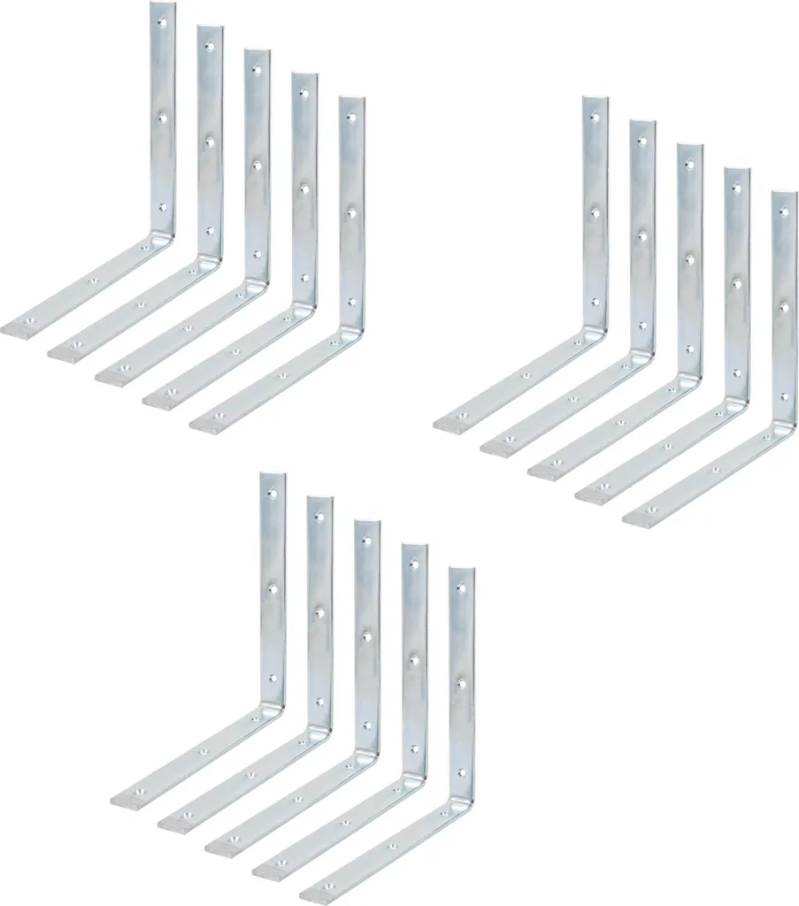 Équerre de Charpente en Acier Noir 250x250 mm pour Poutres - 15 Unités