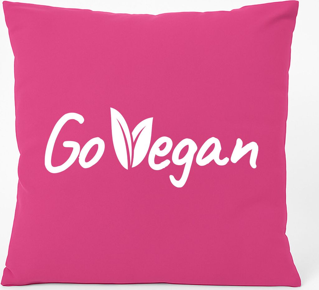 Huuraa Kissen Go Vegan Blätter 40x40cm mit Füllung Fuchsia Produktbild 