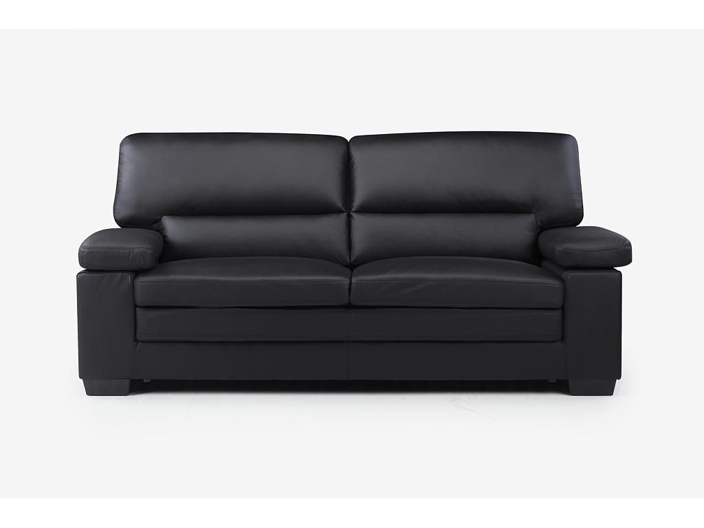 MIMAS 3-Sitzer-Sofa aus schwarzem Büffelleder