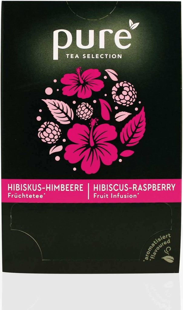 PURE Tea Selection Hibiskus Himbeere Früchtetee 25 x 3g Tee Beutel