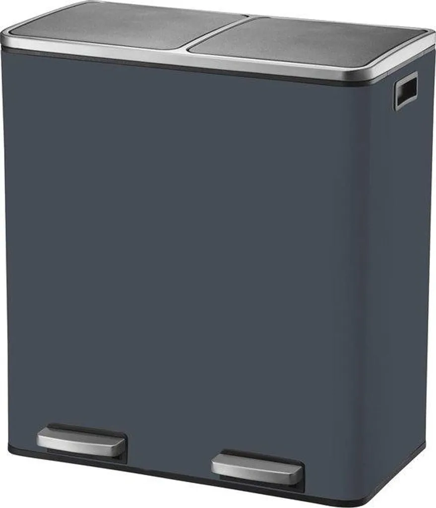 Poubelle recyclage 60 litres pour famille - Tri facile en acier inoxydable