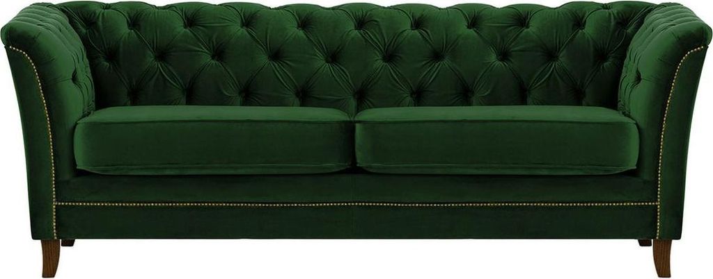 Dreisitzer-Sofa Karin-Velluto 10-dunkle Eiche-rustikales Gold