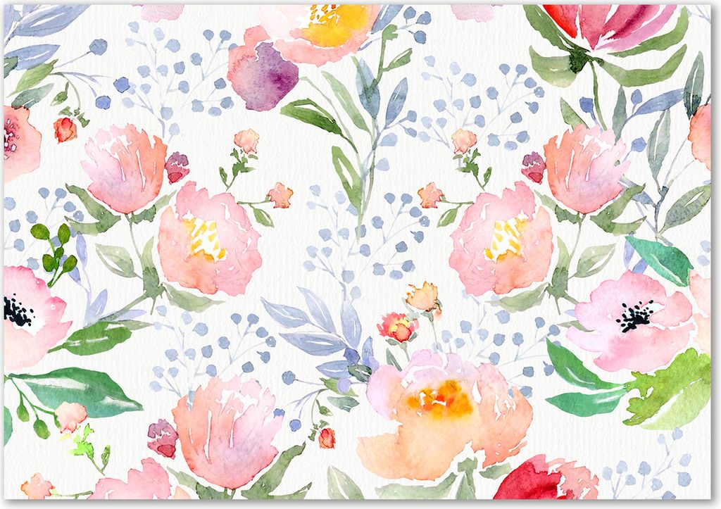 Tulup Leinwandbild - 100x70 cm - Wandkunst - Drucke auf Leinwand - Leinwanddruck - Blumen & Pflanzen - Mehrfarbig - Mohnblumen