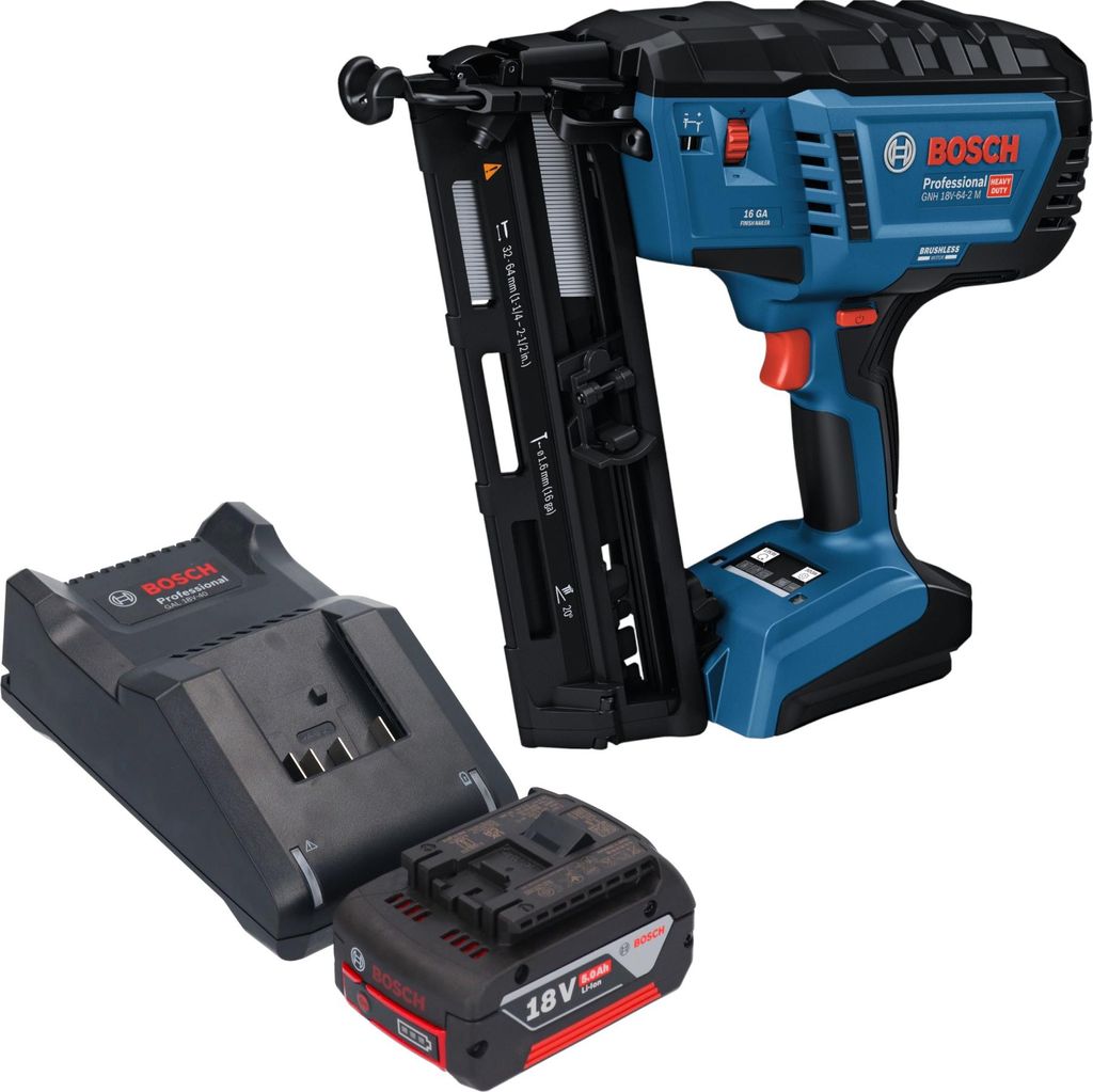Bosch GNH 18V-64-2 M Professional Akku Holznagler 18 V 1,6 x 32 - 64 mm + 1x Akku 5,0 Ah + Ladegerät