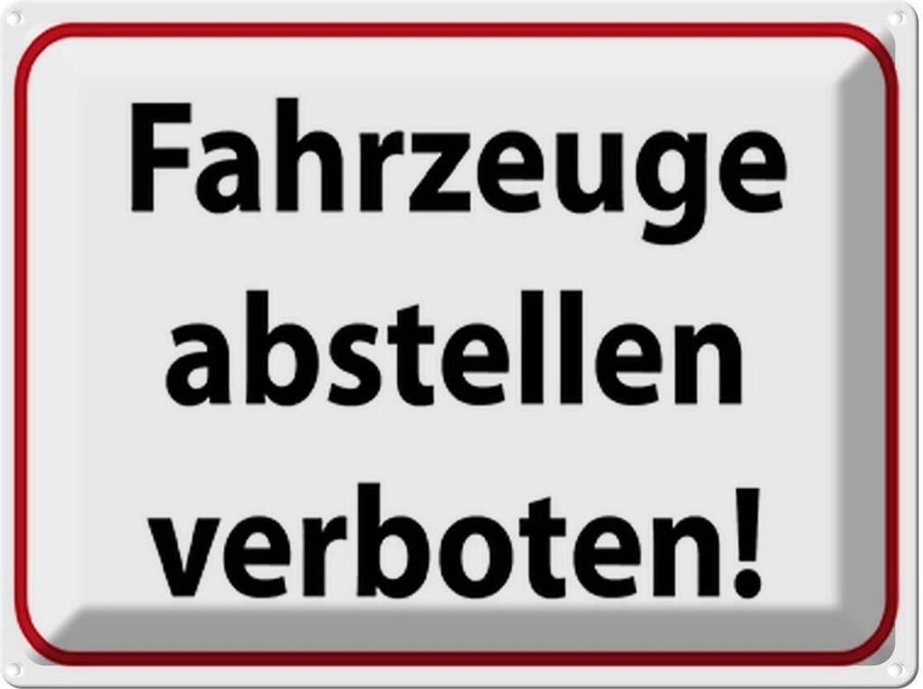vianmo Blechschild 30x40 cm Fahrzeuge abstellen verboten Warnschild Hinweisschild Sicherheit Vorsicht
